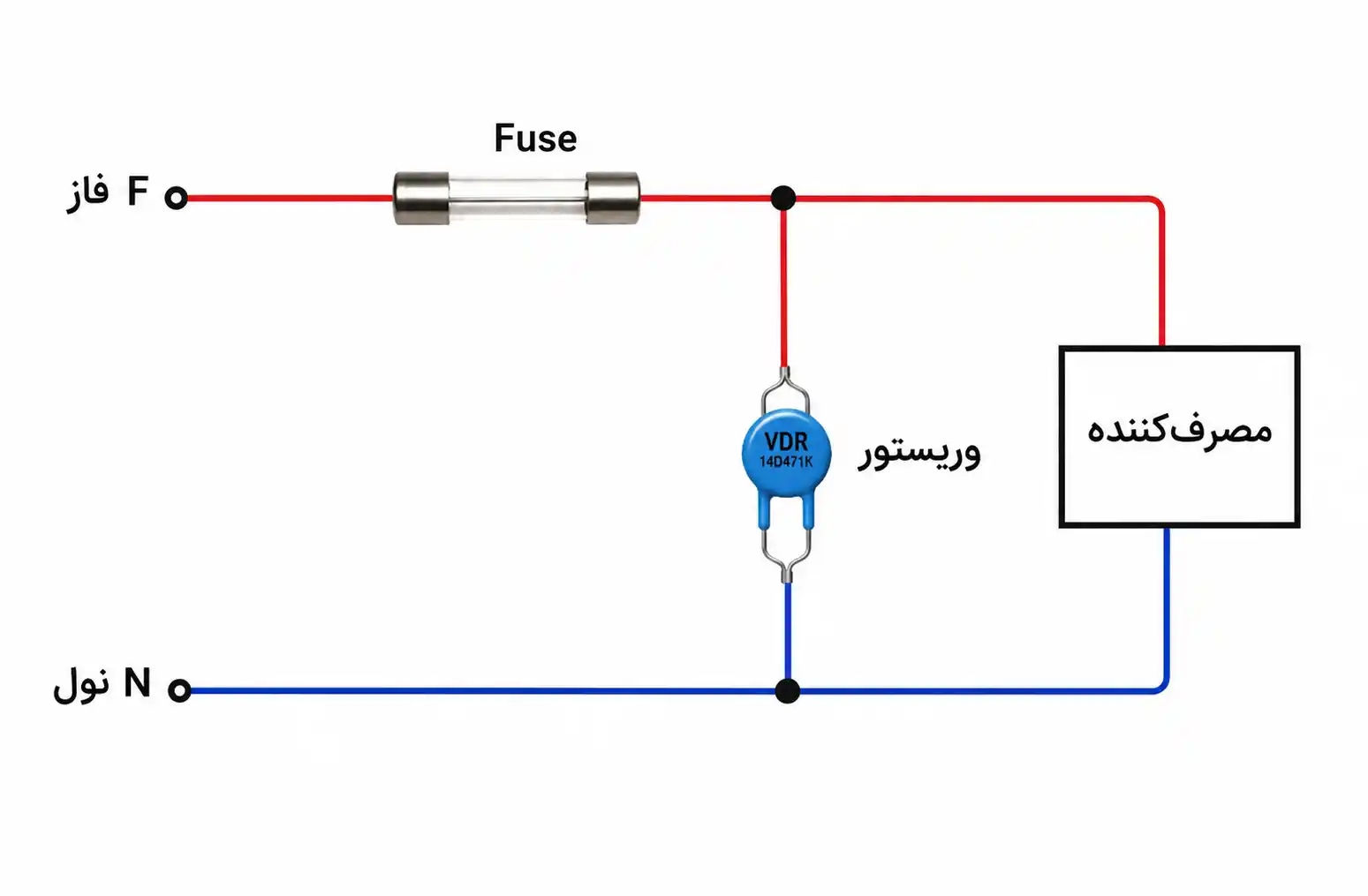مدار الکتریکی ویستور در برد پکیج